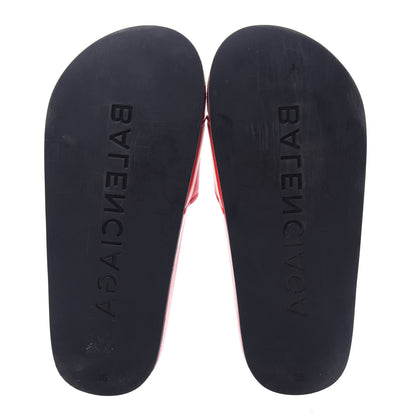 Balenciaga Nappa Political Campaign Logo Womens Pool Slide Sandals 37 Red 6 of 9