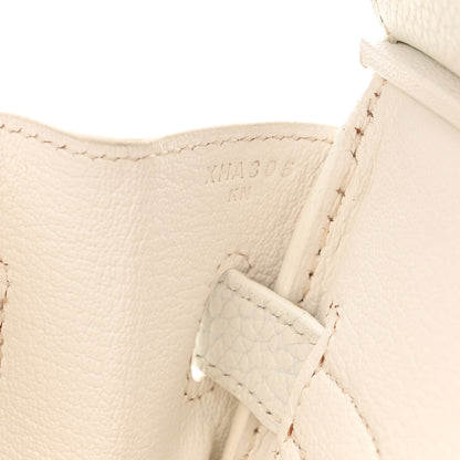 Hermes Taurillon Clemence Birkin 30 White 6 of 14