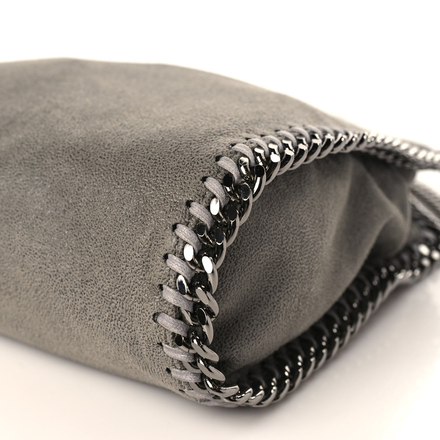 Shaggy Deer Mini Falabella Fold Over Tote Light Grey