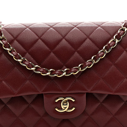 Chanel Caviar Quilted Jumbo Double Flap Burgundy 15 of 25