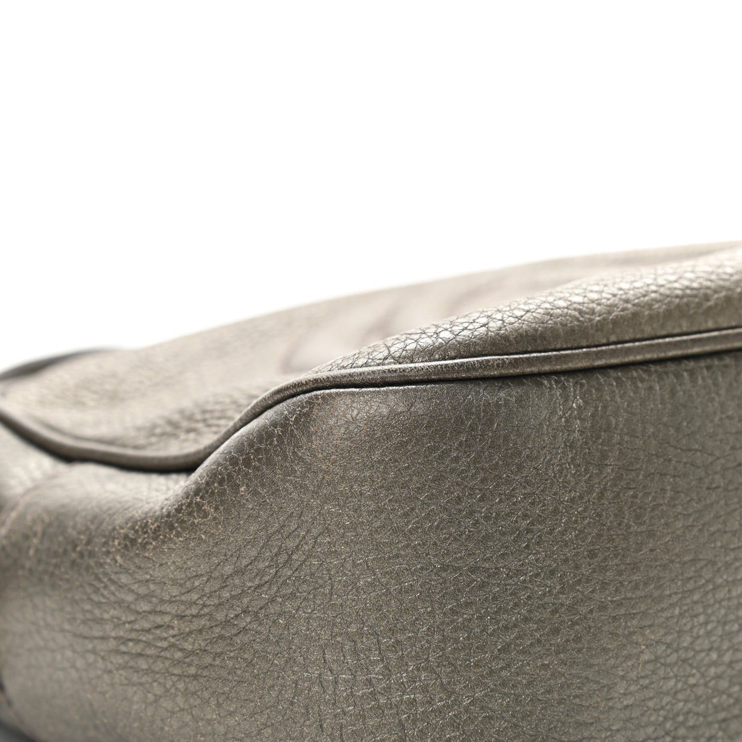 Metallic Pebbled Calfskin Small Soho Disco Bag Sasso