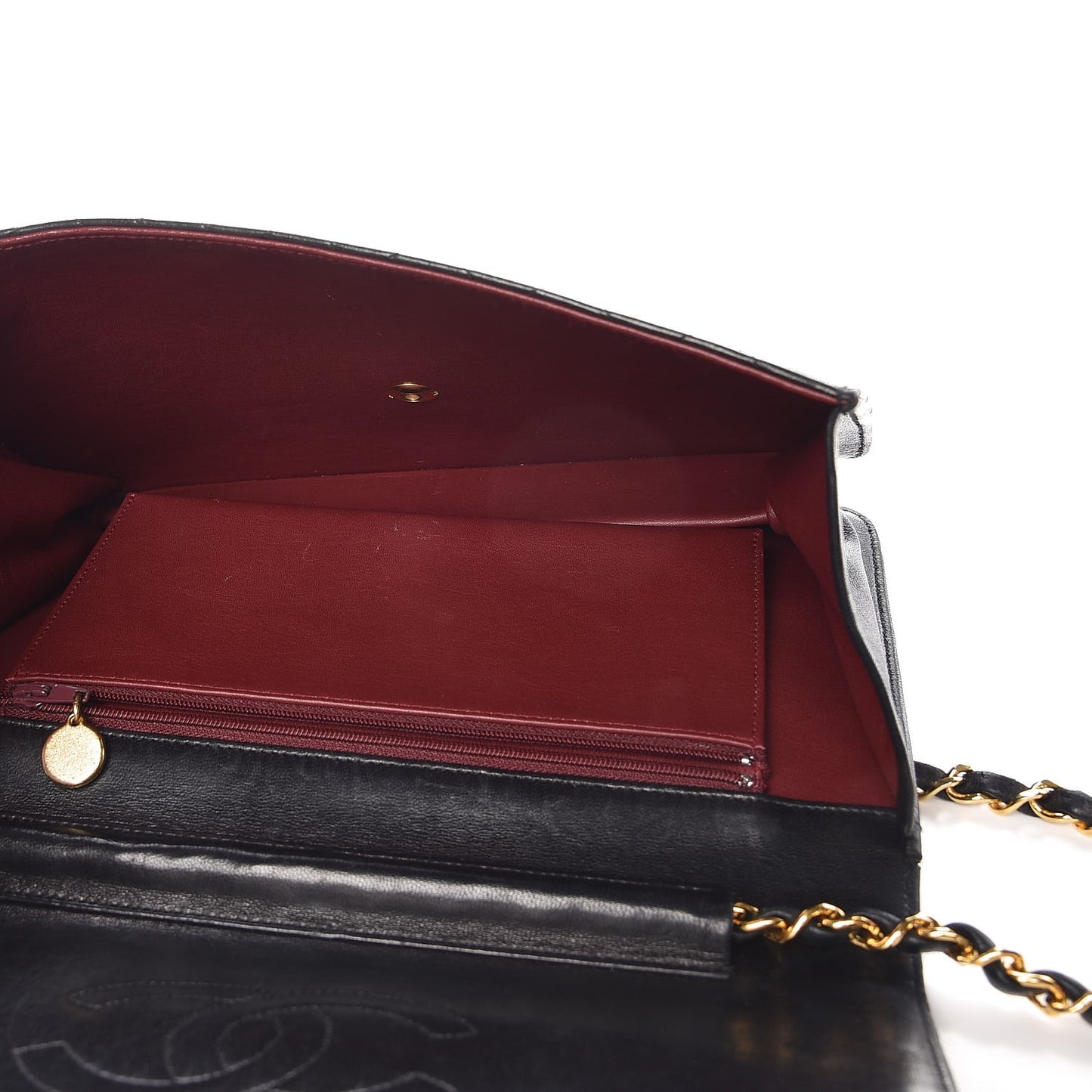 Lambskin Quilted Medium Single Flap Black