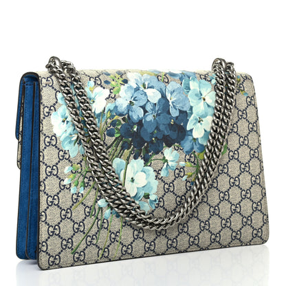 Gucci GG Supreme Monogram Blooms Medium Dionysus Shoulder Bag Beige Navy Vintage Blue 2 of 4