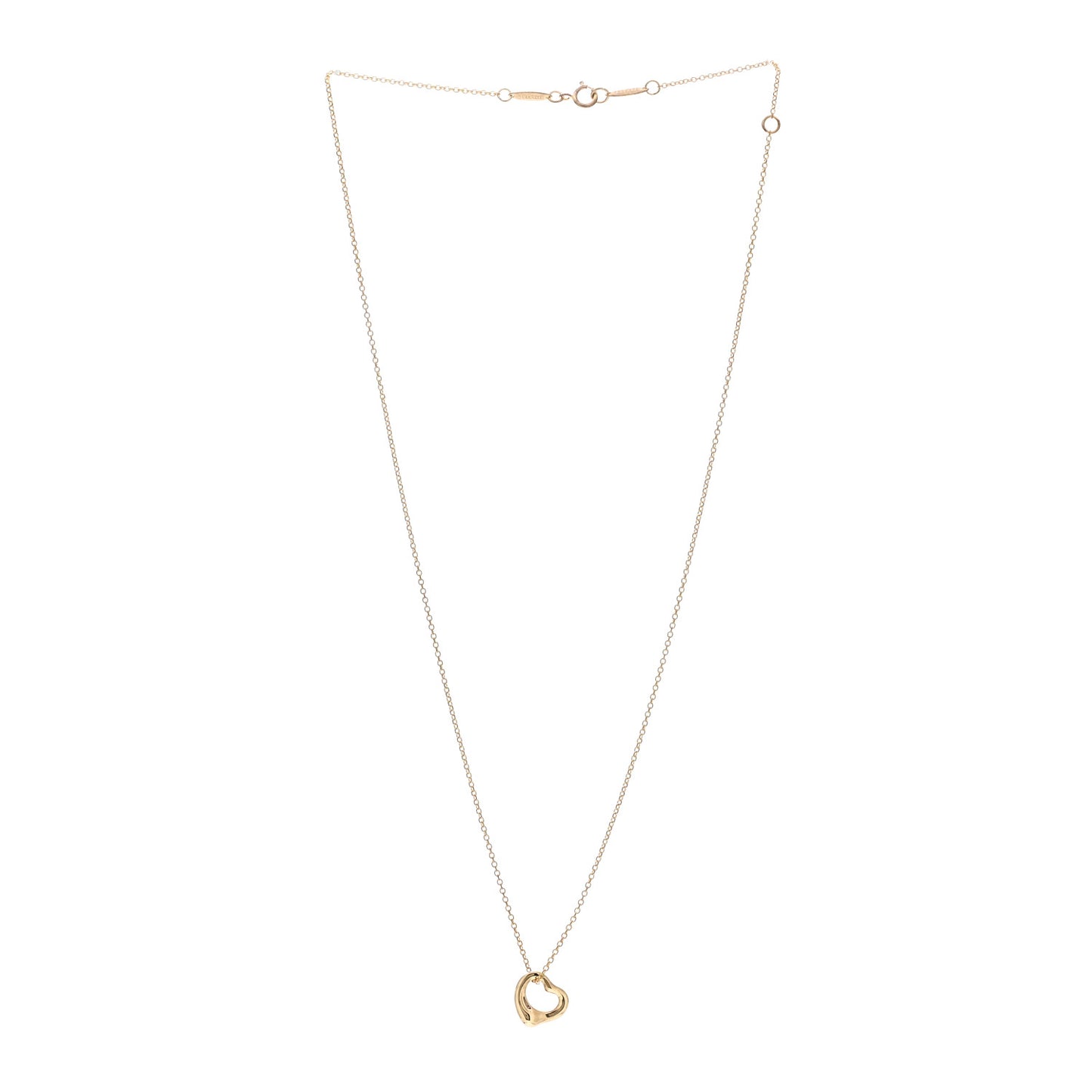 18K Yellow Gold 11mm Elsa Peretti Open Heart Pendant Necklace