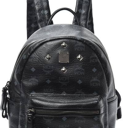 MCM Visetos Studded Small Dual Stark Backpack Black 7 of 9