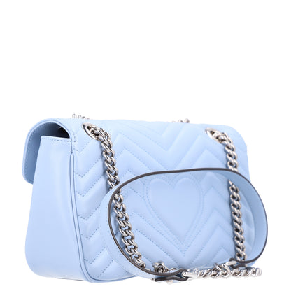 Gucci Calfskin Matelasse Small GG Marmont Shoulder Bag Porcelain Light Blue 3 of 10