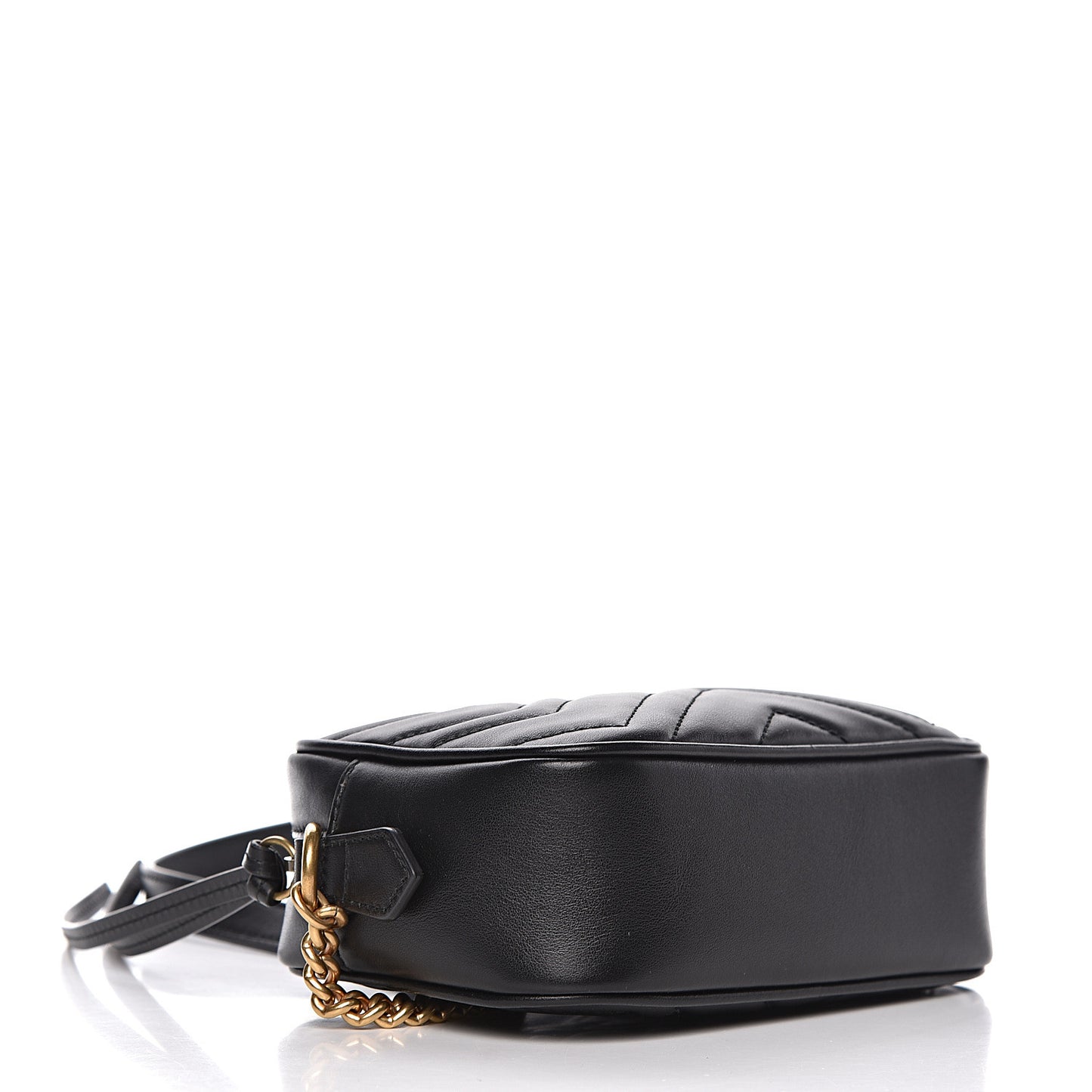 Calfskin Matelasse Mini GG Marmont Chain Shoulder Bag Black
