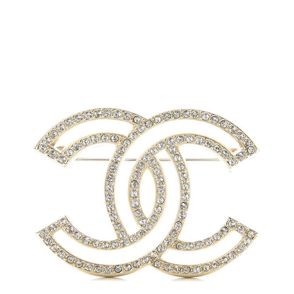 Chanel Crystal CC Brooch Gold 1 of 5