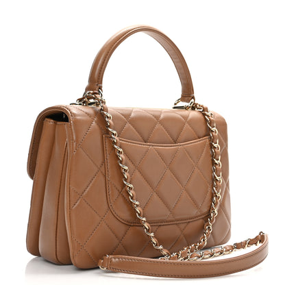Chanel Lambskin Quilted Small Trendy CC Flap Dual Handle Bag Camel 3 of 10