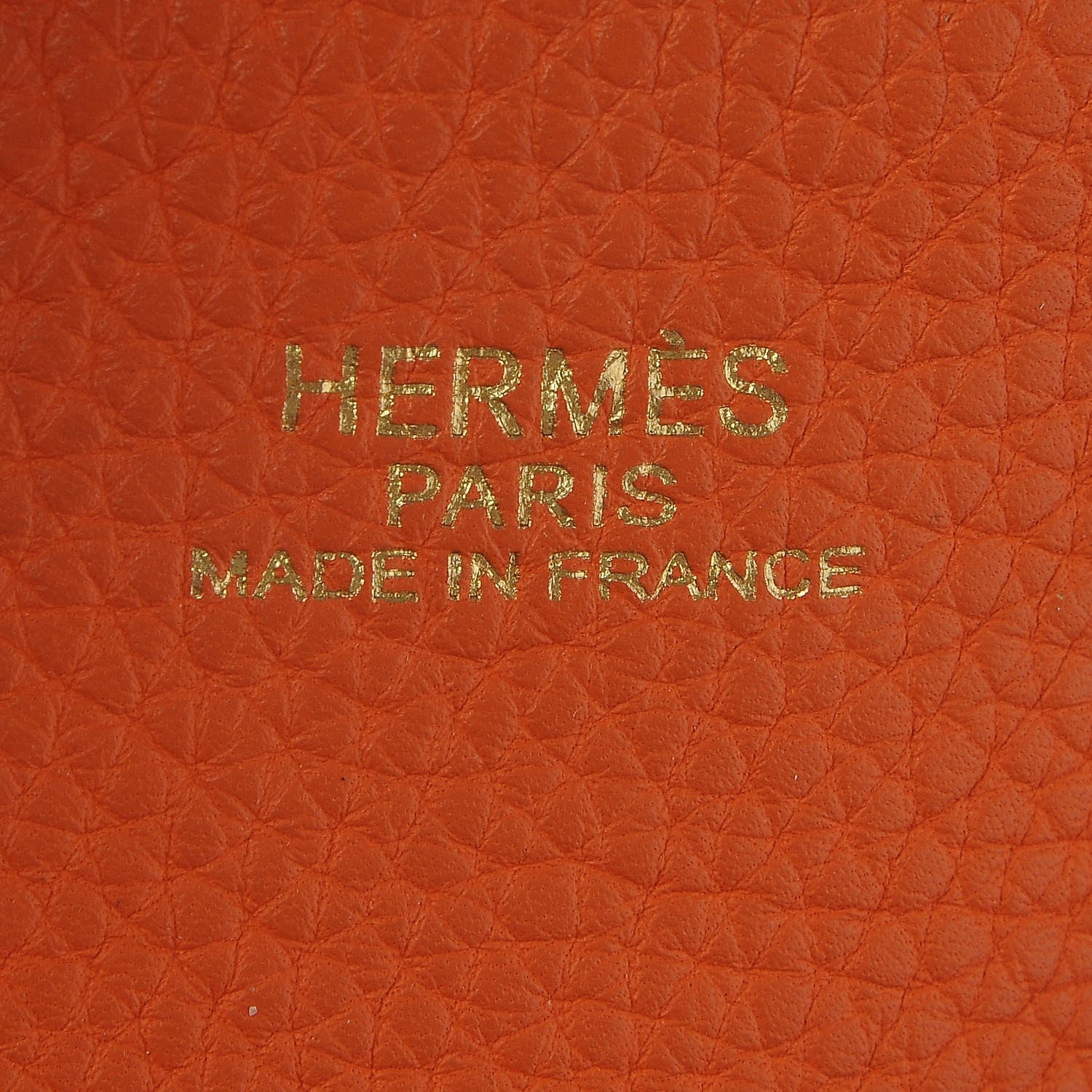 Hermes Taurillon Clemence Double Sens 45 Reversible Tote Orange Gris Perle 10 of 15