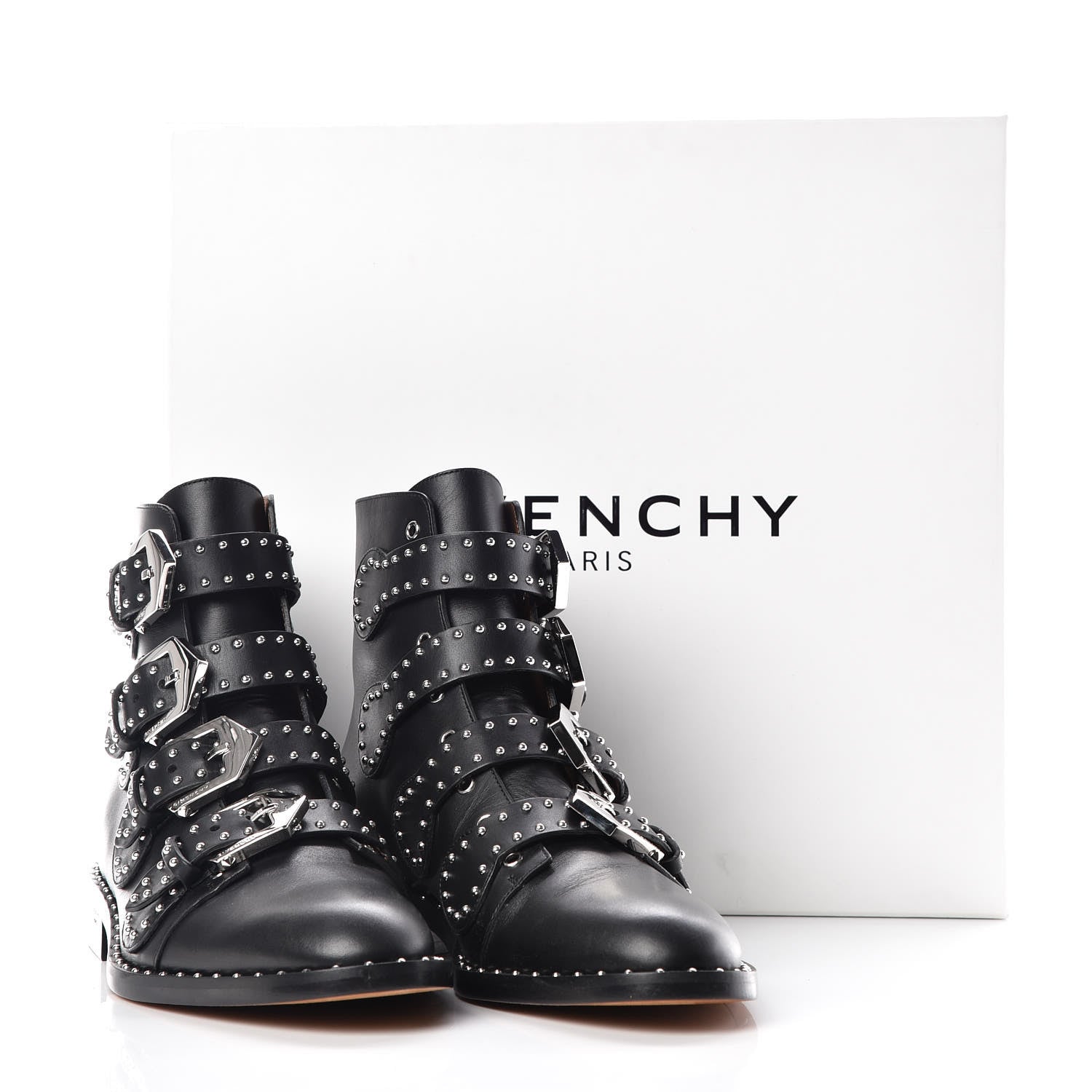 Givenchy Calfskin Studded Prue Buckle Bootie 36.5 Black 8 of 8