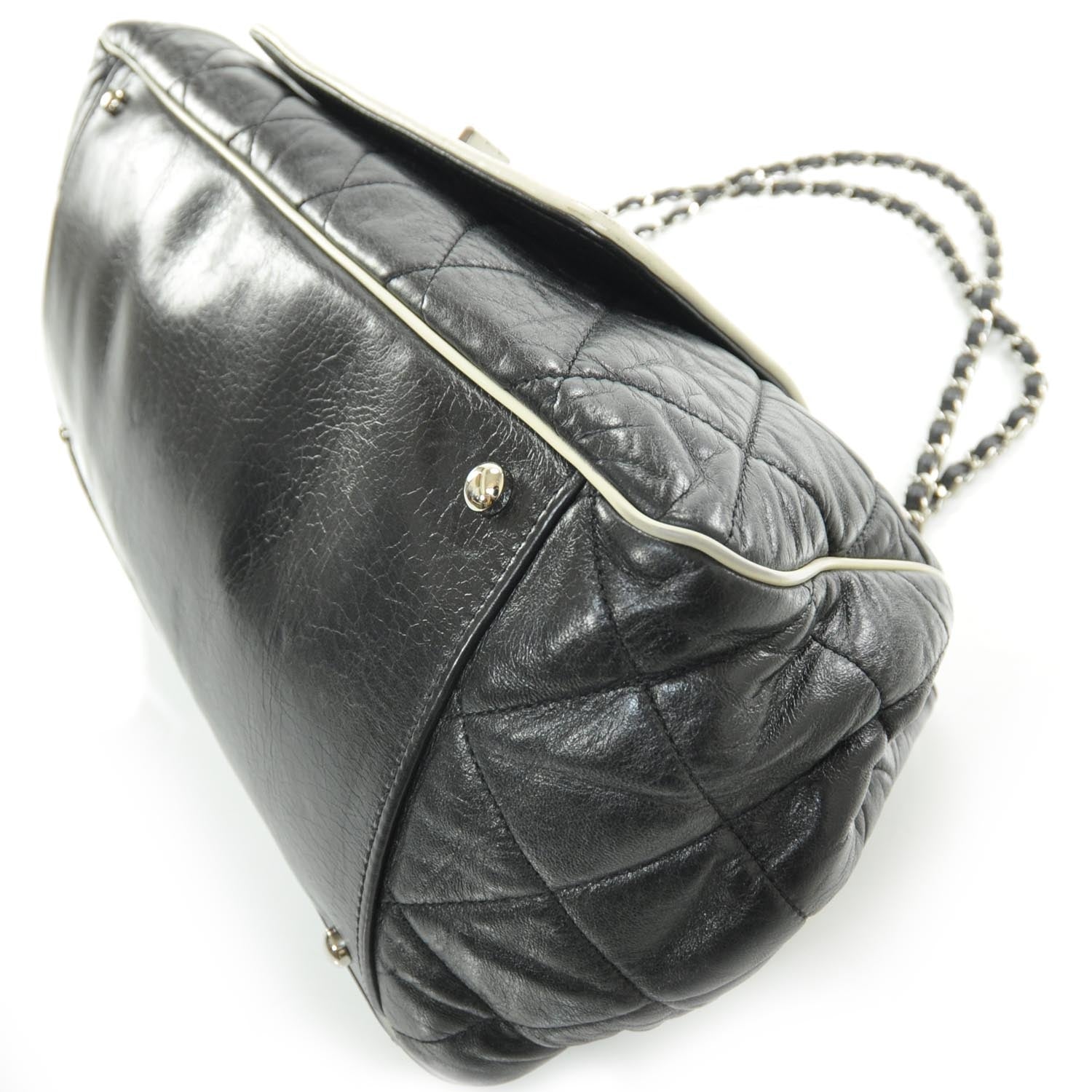 Chanel Lambskin Quilted East West Accordion Flap Black 5 of 9