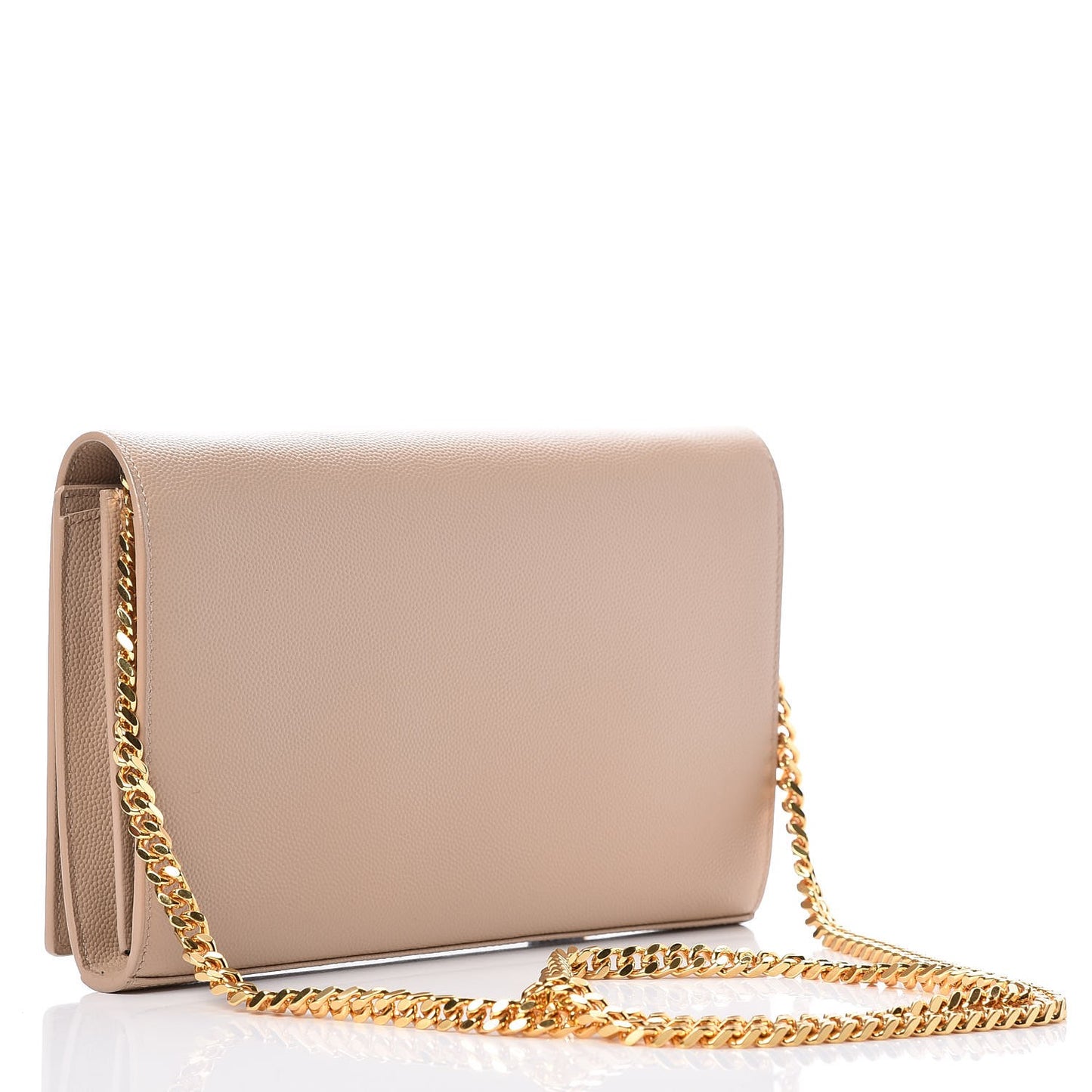 Grain De Poudre Monogram Chain Wallet Dark Beige