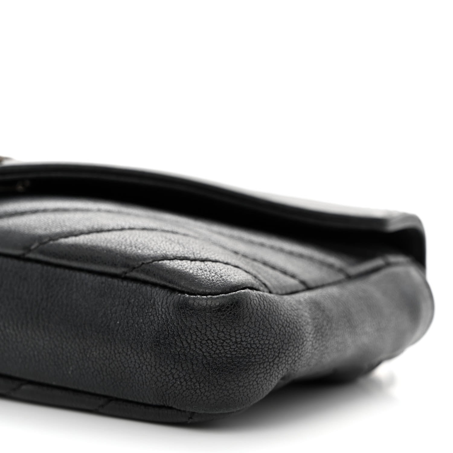 Saint Laurent Saint Laurent Chevron Shoulder Bag Black 12 of 14