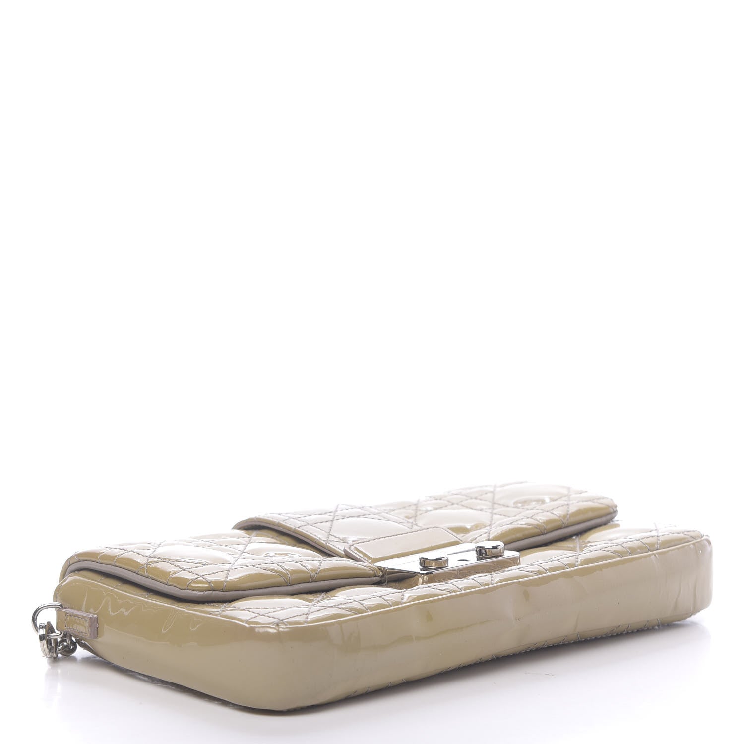 Christian Dior Patent Cannage New Lock Pouch Beige 4 of 13