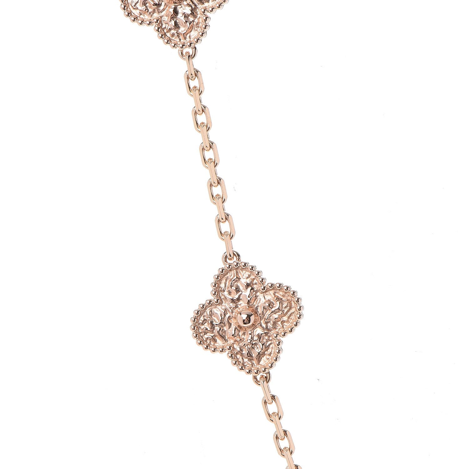 Van Cleef & Arpels 18K Rose Gold 10 Motifs Vintage Alhambra Necklace 4 of 7
