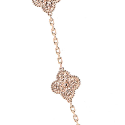 Van Cleef & Arpels 18K Rose Gold 10 Motifs Vintage Alhambra Necklace 4 of 7