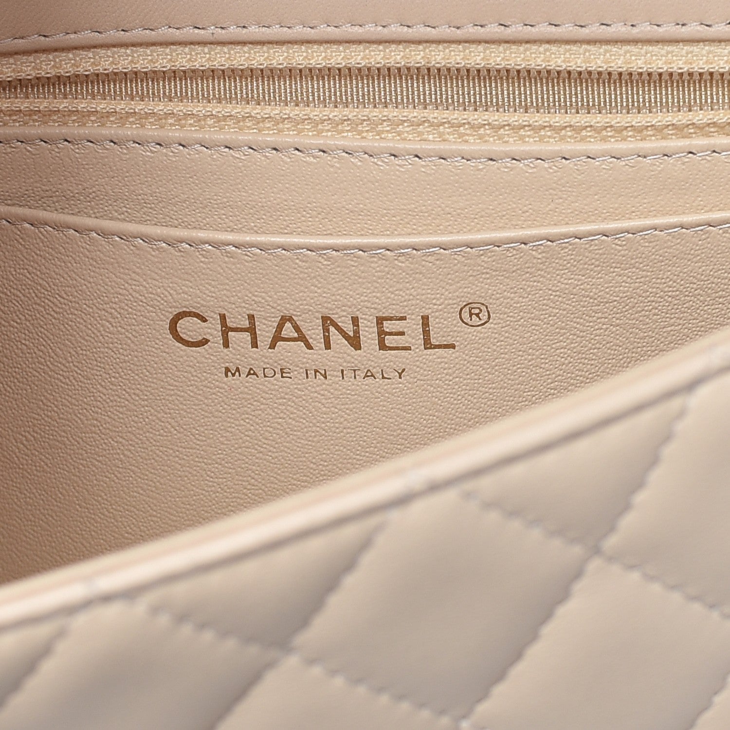 Chanel Lambskin Quilted Mini Rectangular Flap Beige 6 of 13