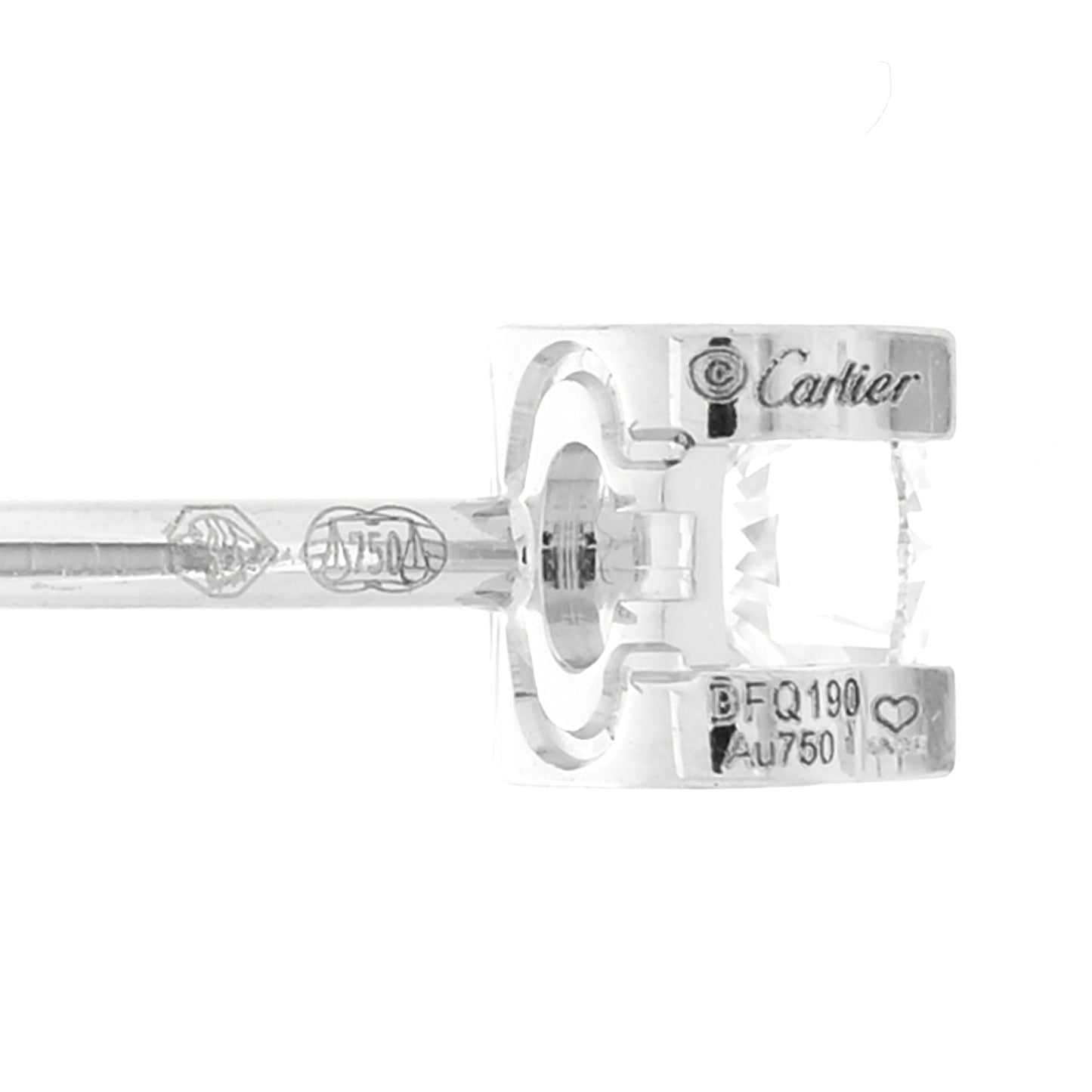 18K White Gold Diamond .46ctw C De Cartier Earrings