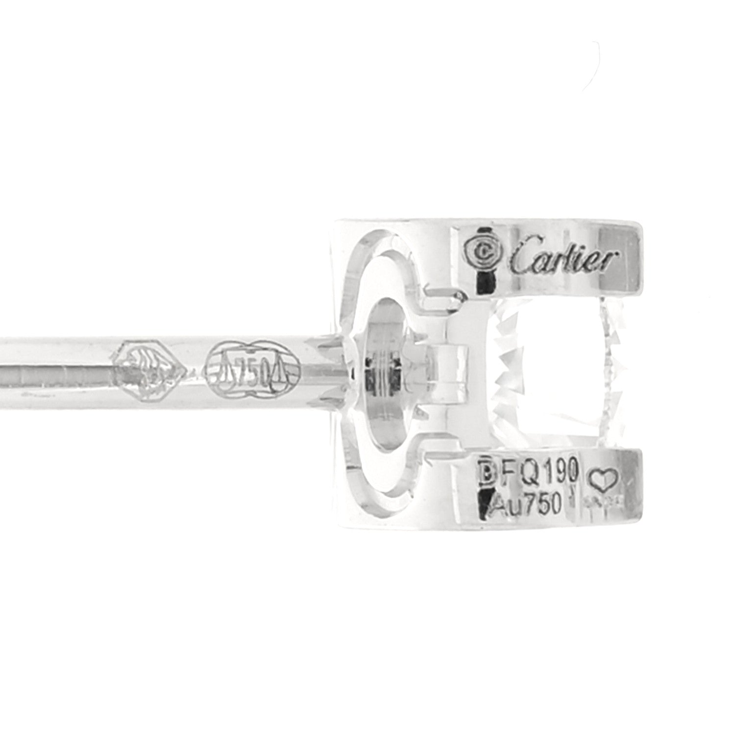 Cartier 18K White Gold Diamond .46ctw C De Cartier Earrings 4 of 5