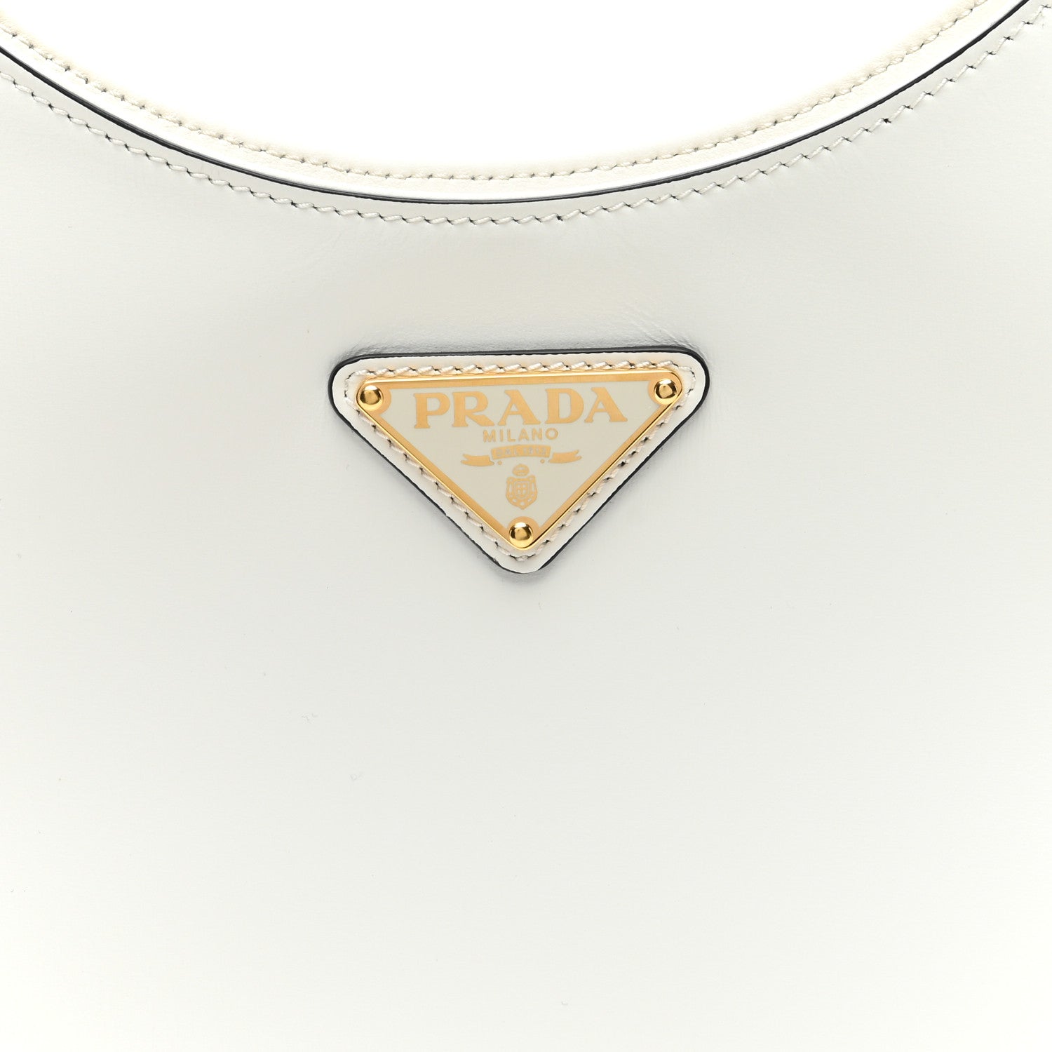 Prada Box Calfskin Shoulder Bag White Black 7 of 9