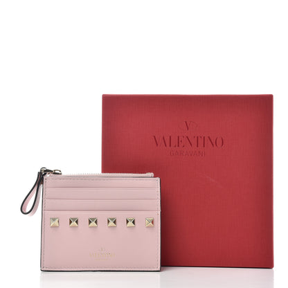 Valentino Garavani Vitello Rockstud Card Holder With Zipper Light Pink 8 of 8