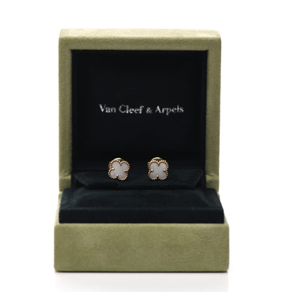 Van Cleef & Arpels 18K Yellow Gold Mother of Pearl Sweet Alhambra Earrings 5 of 5