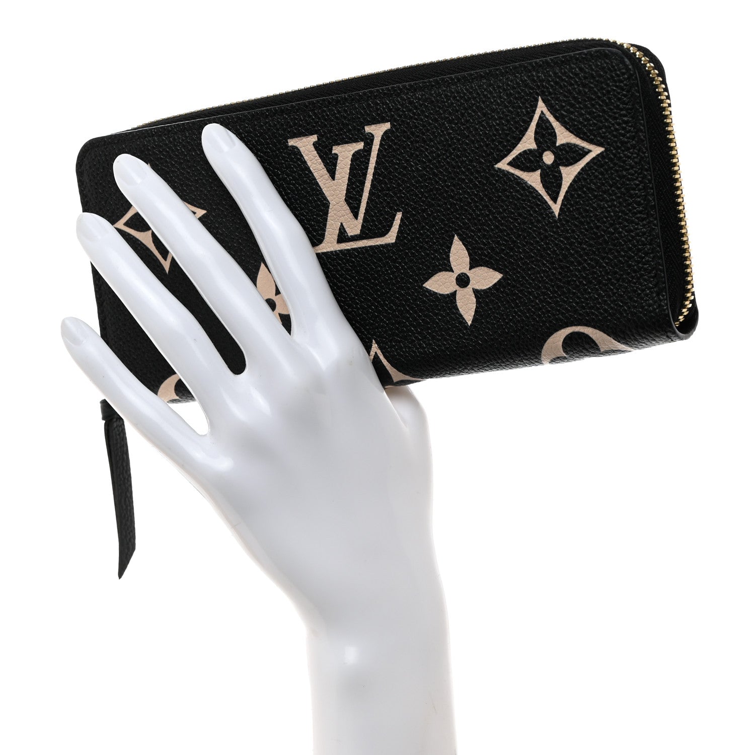 Louis Vuitton Empreinte Monogram Giant Clemence Wallet Black Beige 2 of 7