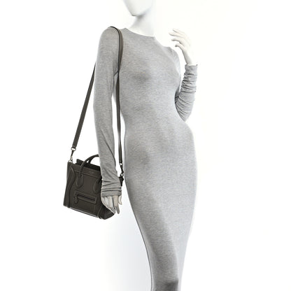 Celine Drummed Calfskin Nano Luggage Souris 2 of 11