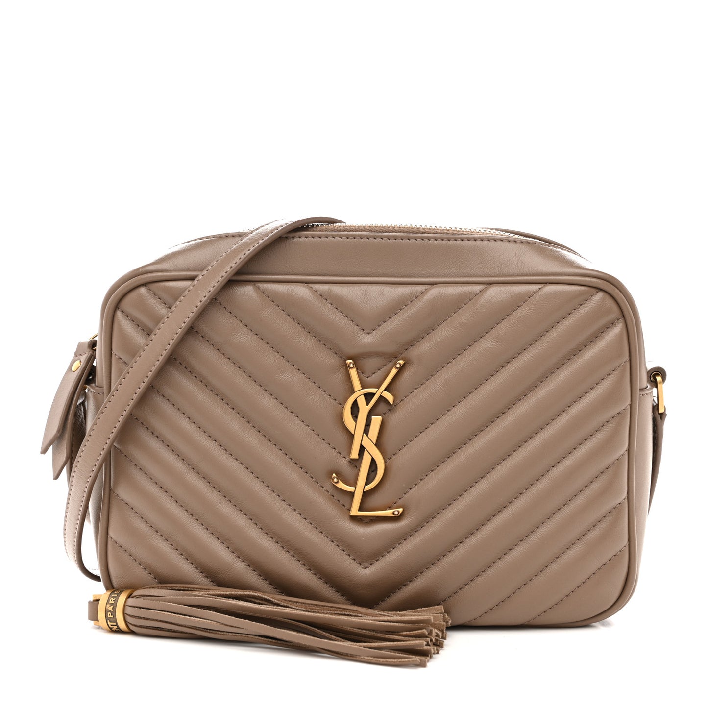 Calfskin Matelasse Monogram Lou Camera Bag Dark Beige