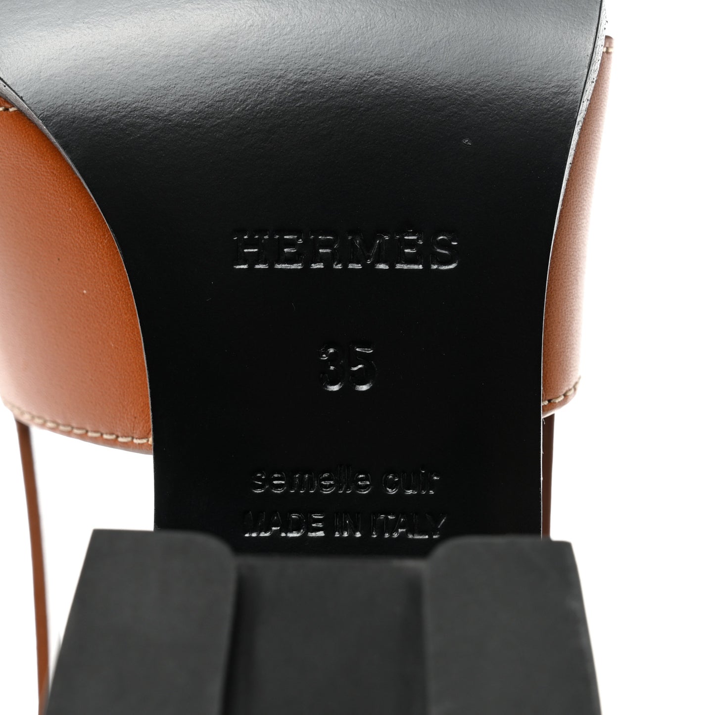 Calfskin Elbe 60 Sandals 35 Marron Glaise
