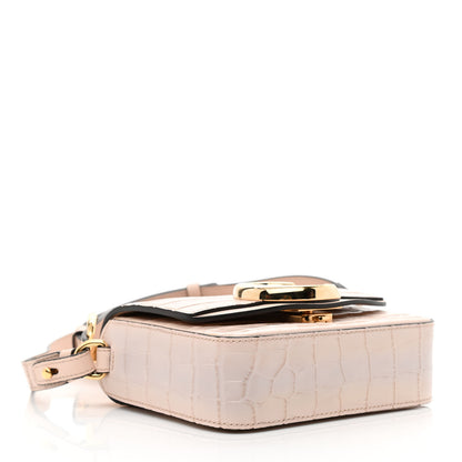 Chloe Calfskin Crocodile Embossed Mini C Double Carry Cement Pink 4 of 10