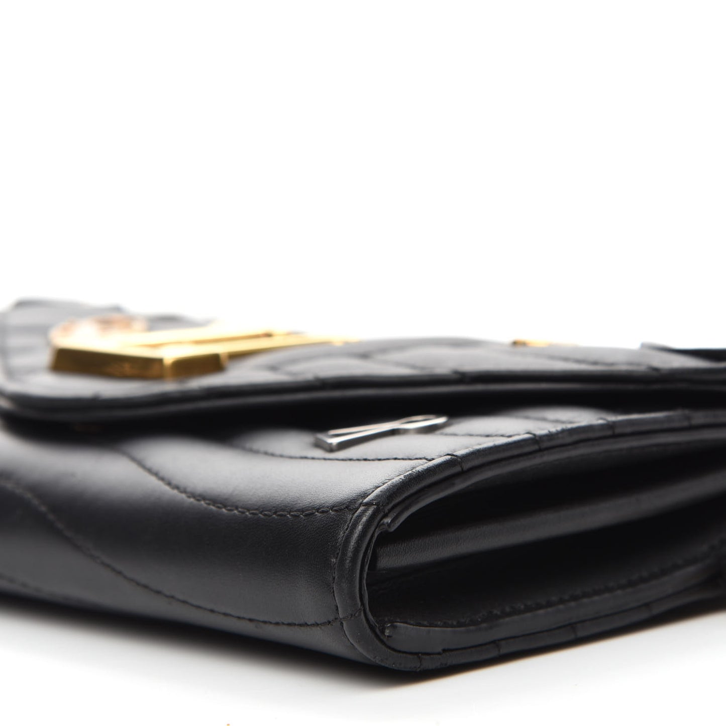 Calfskin Love Lock New Wave Long Wallet Black