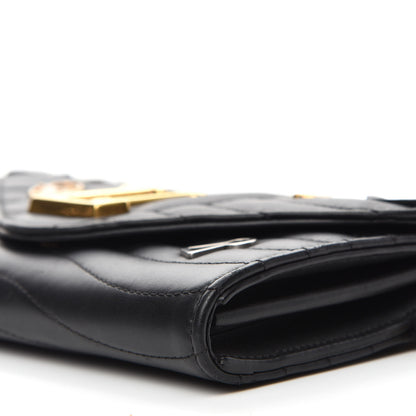 Louis Vuitton Calfskin Love Lock New Wave Long Wallet Black 8 of 10