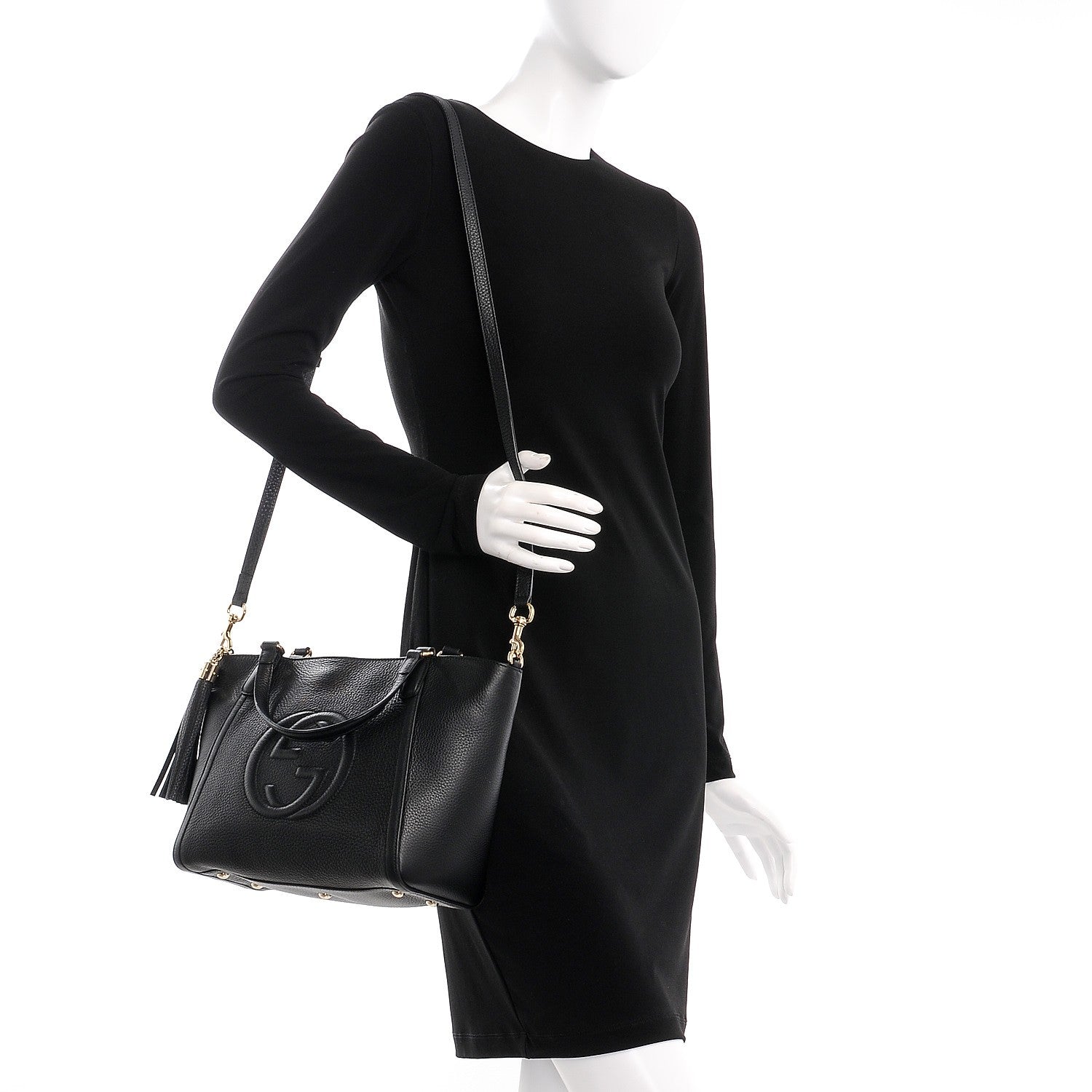 Gucci Pebbled Calfskin Small Soho Top Handle Bag Black 2 of 9