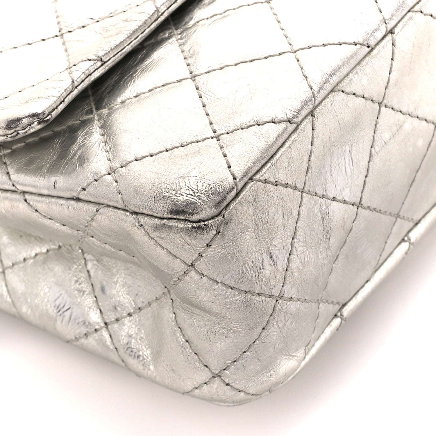 Chanel Metallic Aged Calfskin Quilted 2.55 Reissue 226 Flap Silver 10 of 12