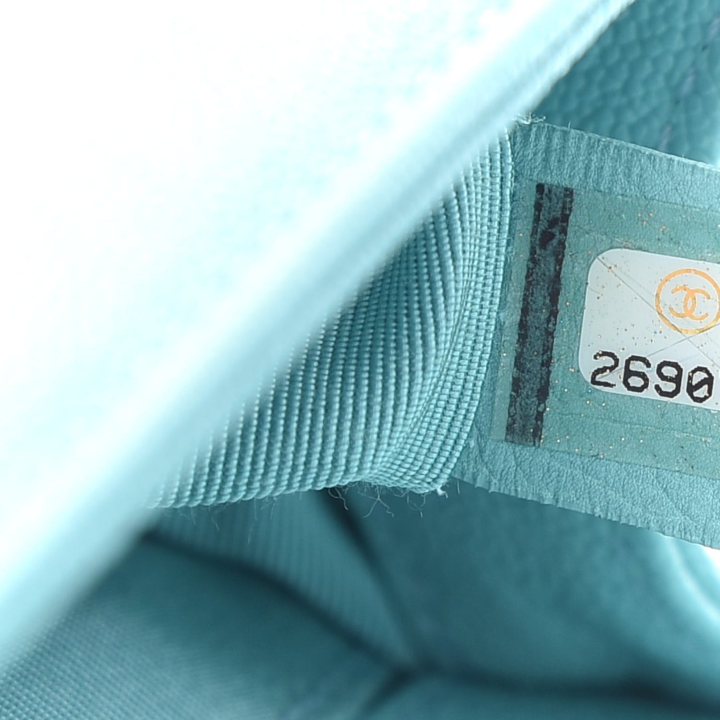 Caviar Quilted Small Boy Flap Light Blue