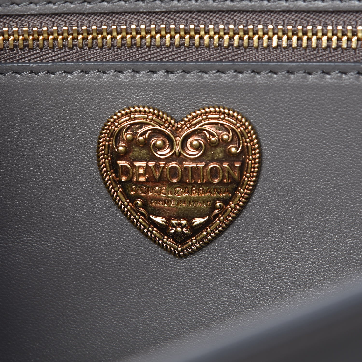 Dolce & Gabbana Calfskin Medium Devotion Crossbody Bag Grey 6 of 9