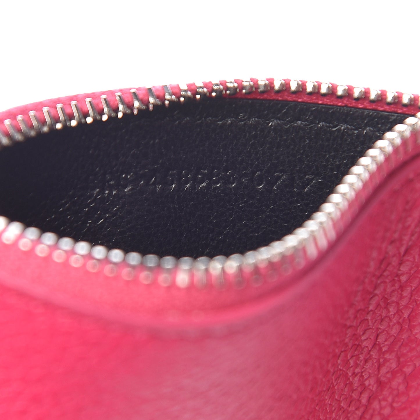 Grained Calfskin 5 Fragments Zip Pouch Card Holder Bubblegum