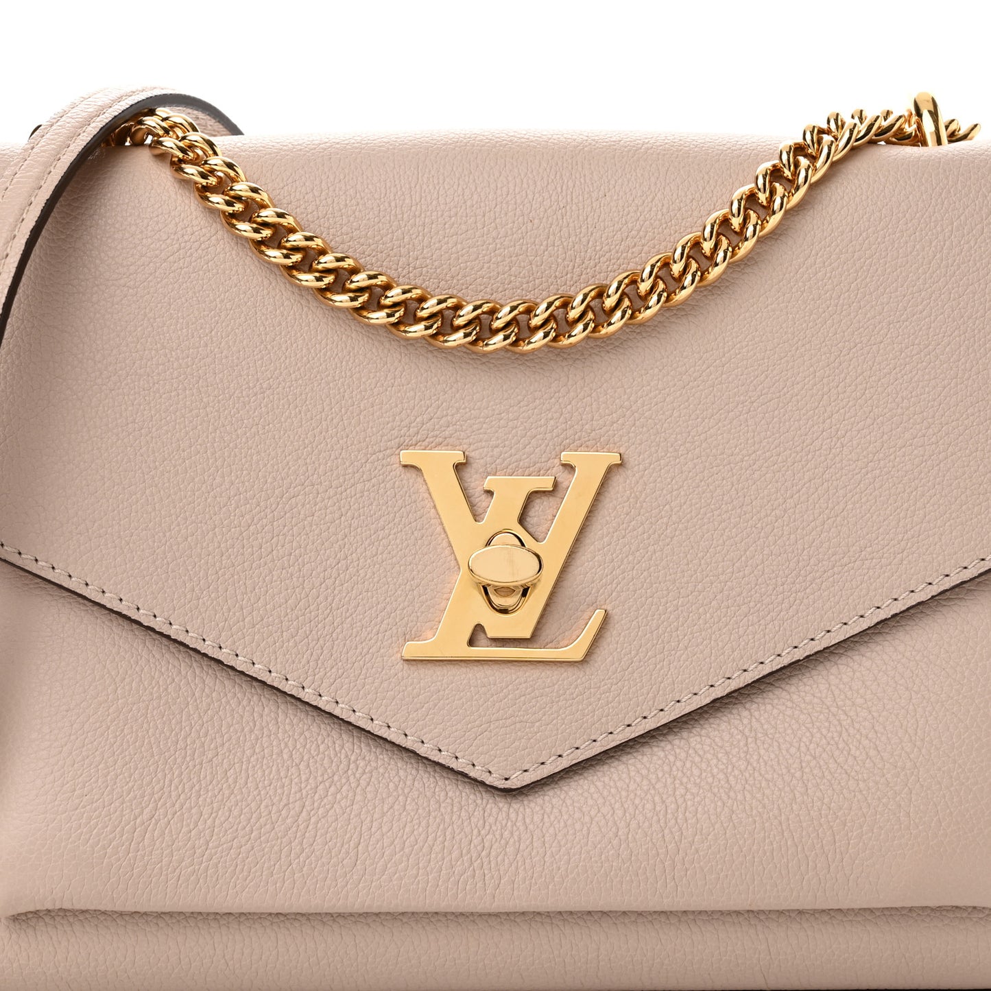 Soft Calfskin Mylockme Chain Bag BB Greige