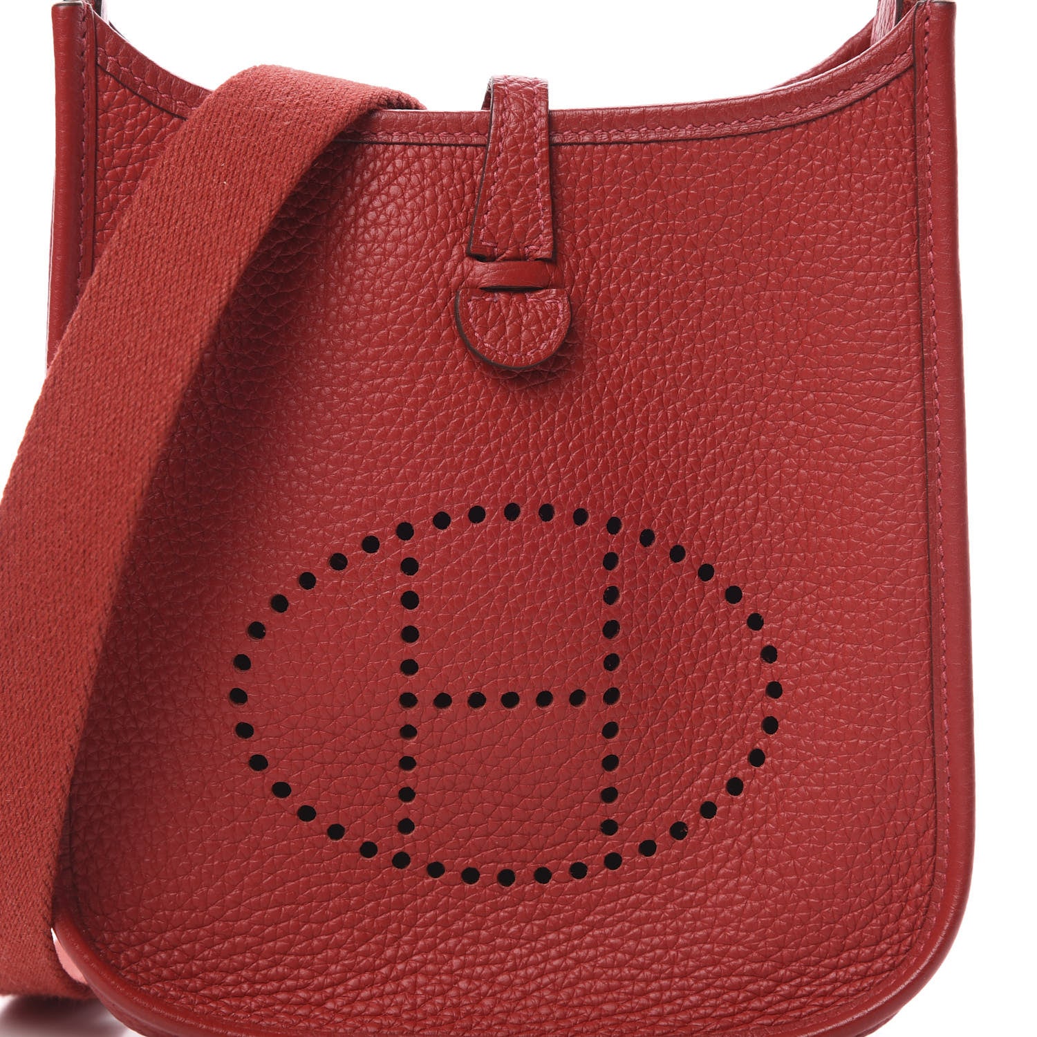 Hermes Taurillon Clemence Evelyne TPM Rouge Casaque 8 of 11