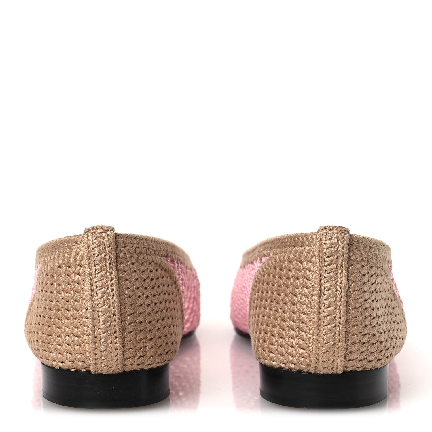 Chanel Raffia Cap Toe Ballerina Flats 40 Pink Beige 6 of 11