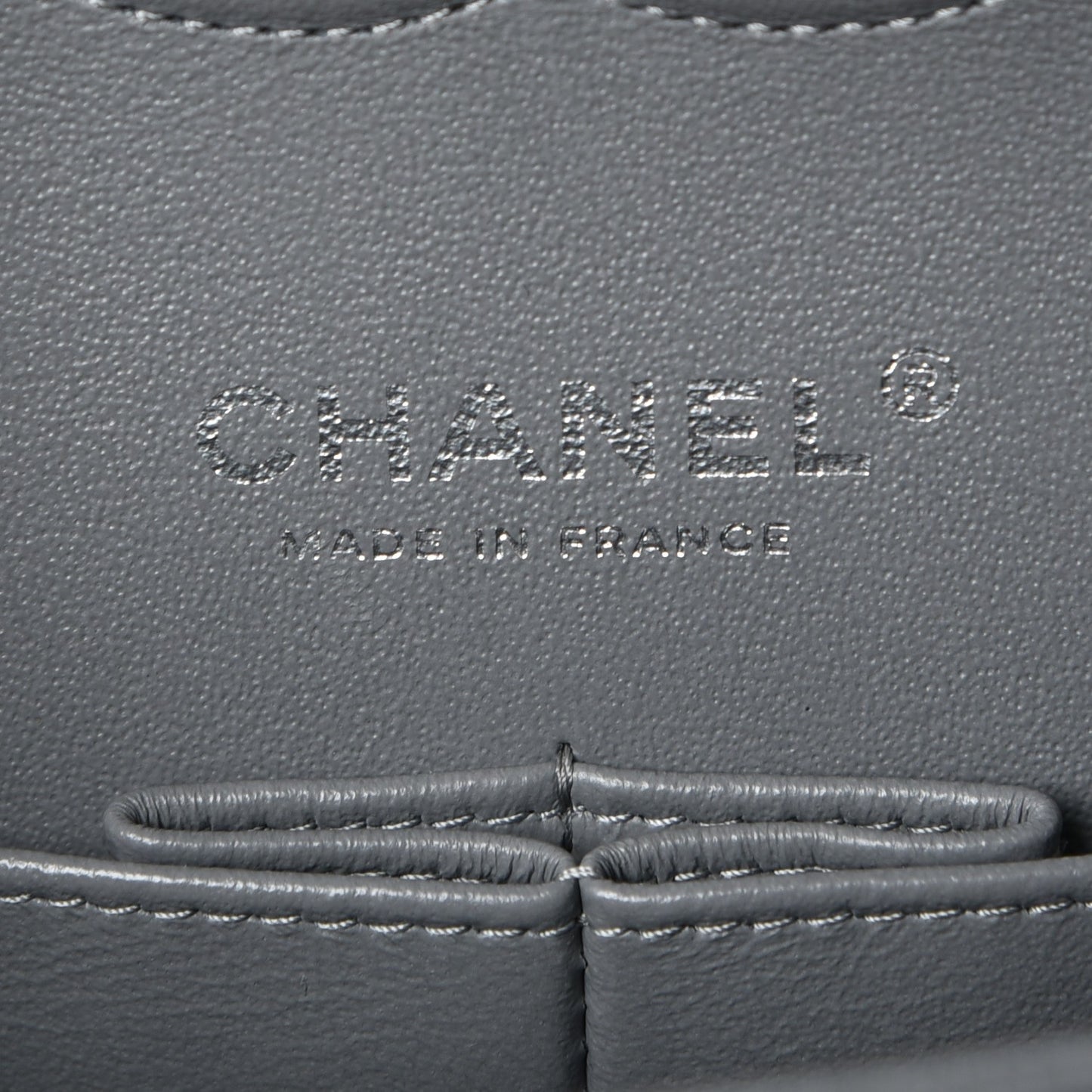 Caviar Quilted Medium Double Flap Grey