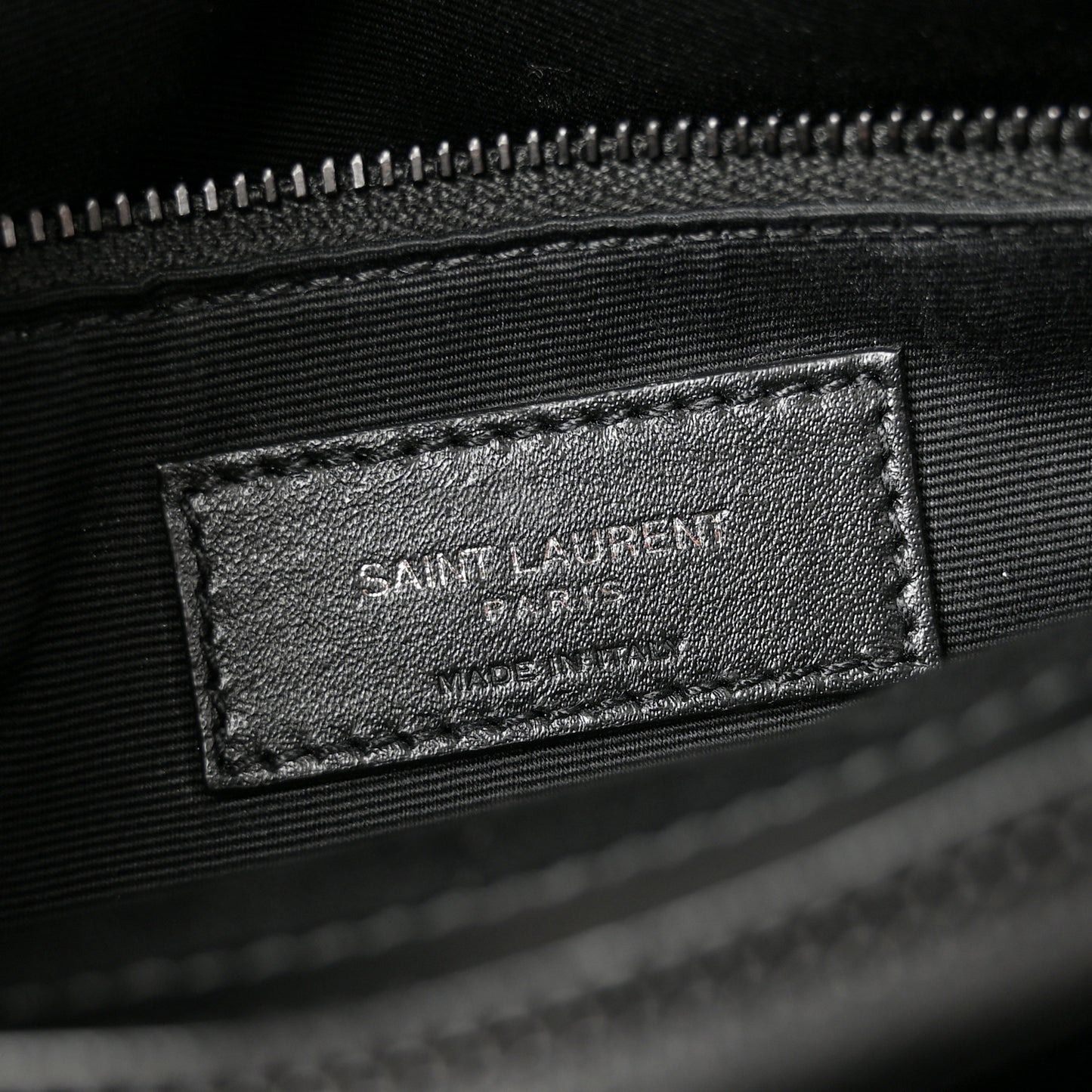 Calfskin Y Quilted Monogram Monochrome Medium Loulou Chain Satchel Black