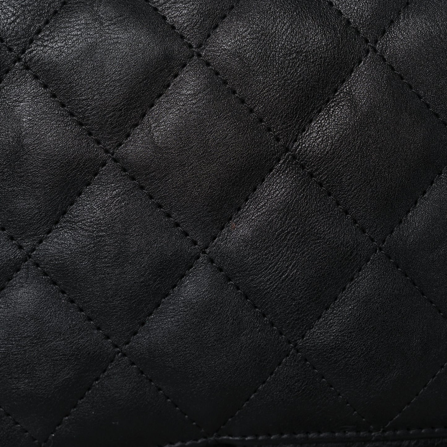Crumpled Calfskin Quilted Jumbo Double Flap So Black