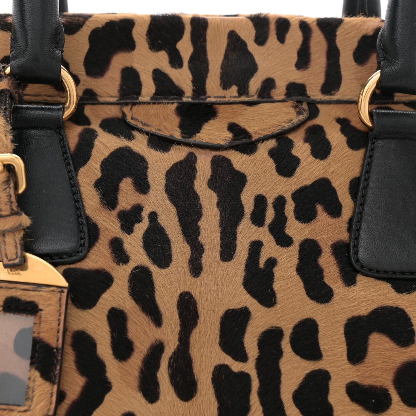 Calf Hair Leopard Print Tote Sabbia Moro