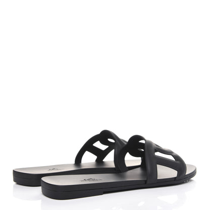 Hermes Rubber Aloha Sandals 39 Black 4 of 8