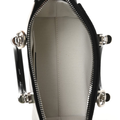 Fendi Canvas Vitello King Plexiglass Logo Embroidered Mini By The Way Top Handle Boston Bag White Rice Black 5 of 11