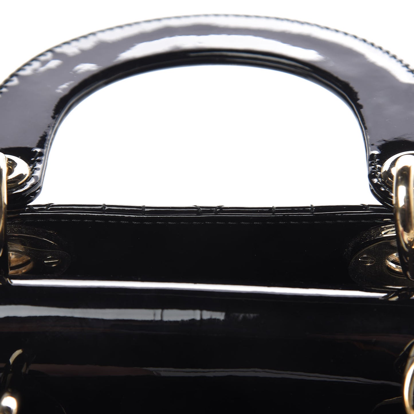 Patent Cannage Mini Lady Dior Black