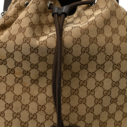 Gucci Monogram Dollar Calfskin O Drawstring Backpack Beige Ebony Testa di Moro Dark Chocolate 8 of 10